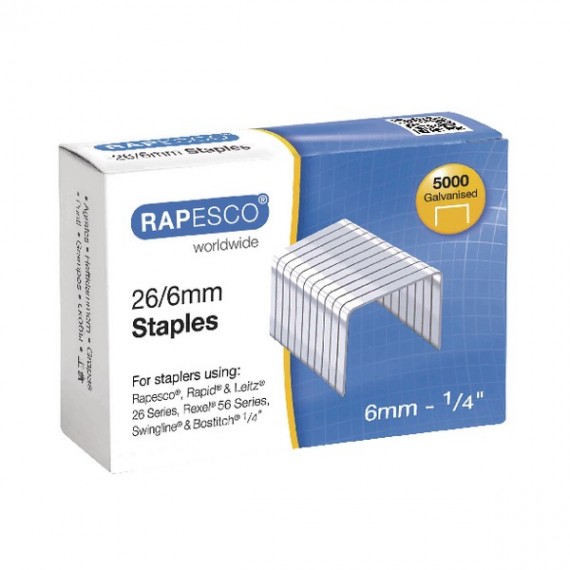 Rapesco Staples 6mm 26/6 Pk5000