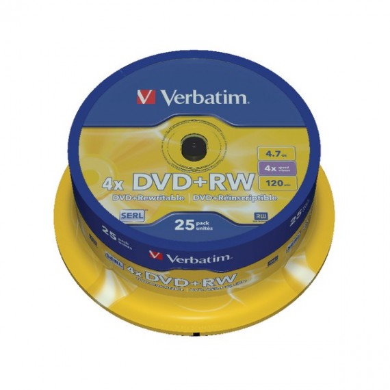 Verbatim DVD+RW 4x Spindle Pk25 43489