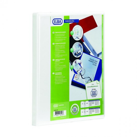 Elba A4 Panorama 65mm 2D Pres Binder Wht