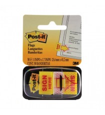 3M Post-it Index 1in Sign Here 680-31