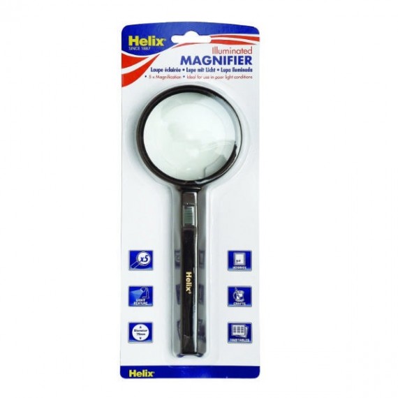 Helix 75mm Illuminated Magnifying Glass