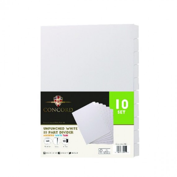 Concord Idx A4 Unpunched 10Pt Wht 75801