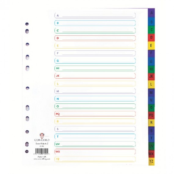 Concord Divider Poly E/Wide A4 A-Z Astd