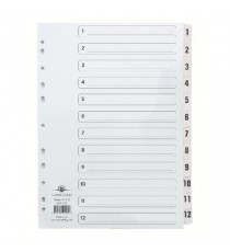Concord Index A4 1-12 Clear Tab CS12