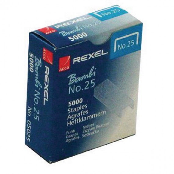 Rexel No.25 Bambi Metal Staples Pk5000