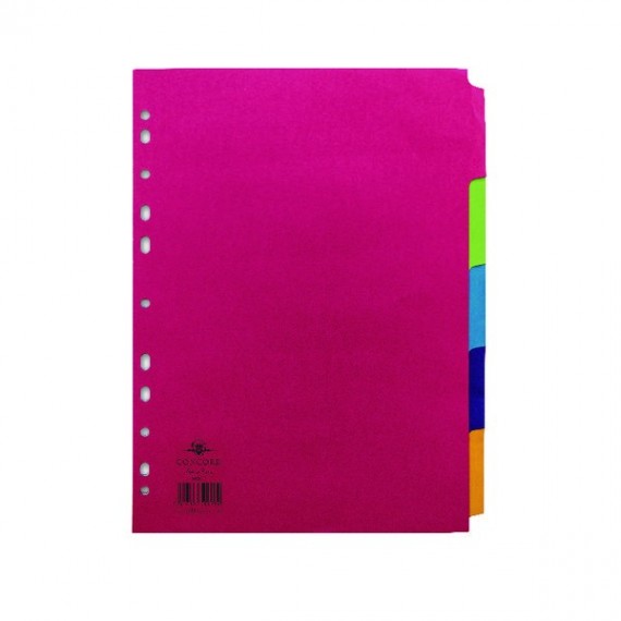 Concord Bright Divider A4 5Pt Astd 50699