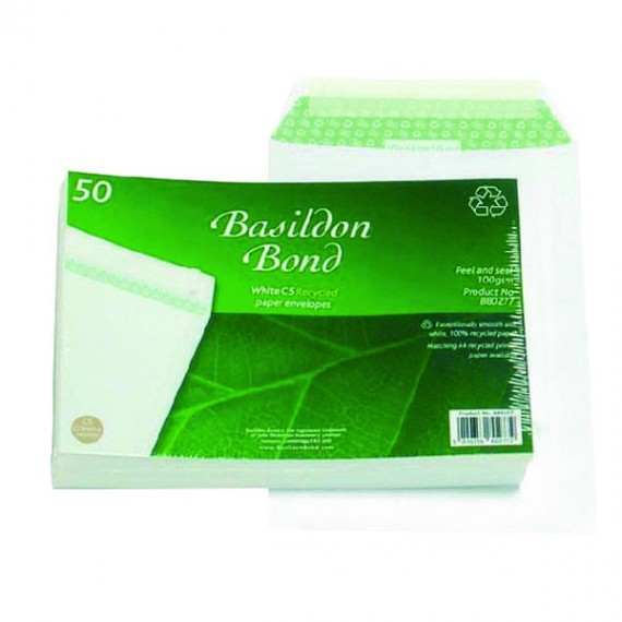 Basildon C5 Envelope Peel Seal Wht Pk50