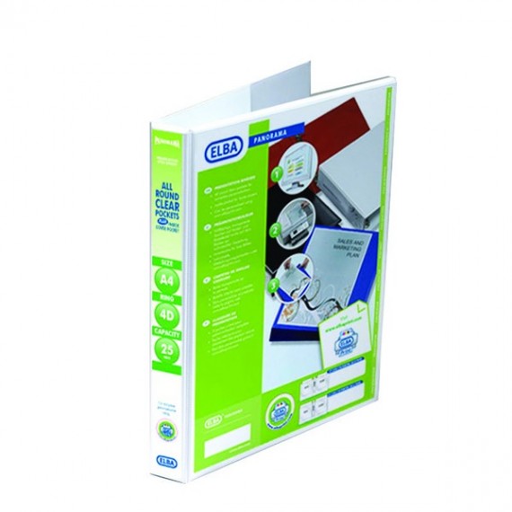 Elba Panorama 4D Ring Binder A4 Wht P10