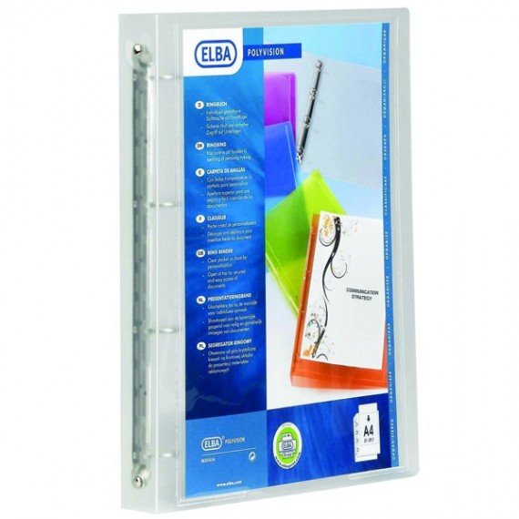 Elba A4 Poly 4-Ring Binder 25mm Pk12