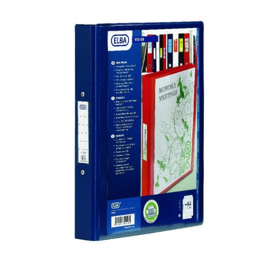 Elba Vision A4 25mm Blue 2-Ring Binder