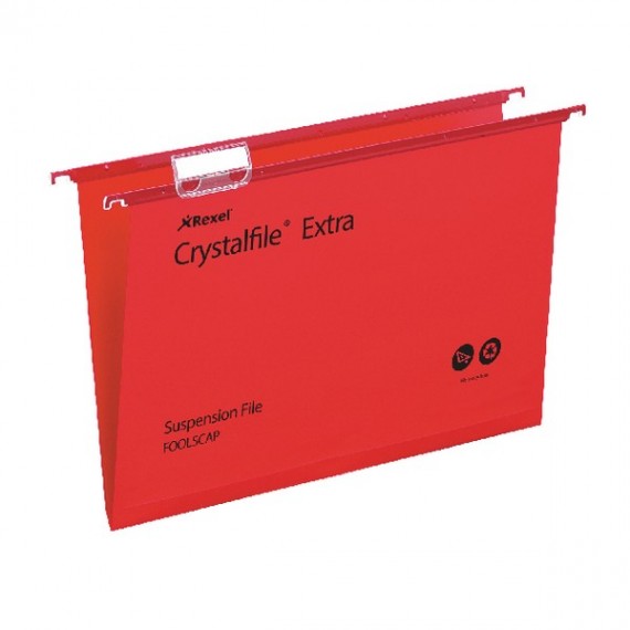 Rexel Crystalfile Ex Suspsn File Red P25