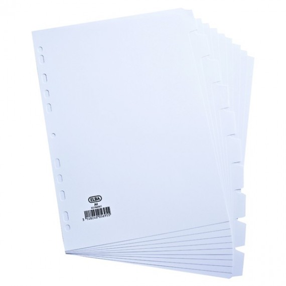 Elba 10-Part Divider 160gsm A4 White