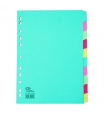 Elba 10-Part Card Divider A4 Assorted