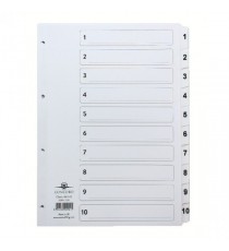 Concord Index 1-10 Board Clear Tabs A4