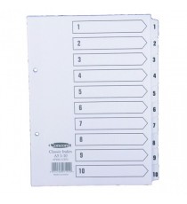 Concord A5 Index 1-10 Board Clear Tabs