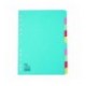 Elba 10-Pt Card Divider A4 Ex-Wide Asstd