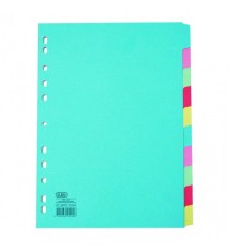 Elba 10-Pt Card Divider A4 Ex-Wide Asstd
