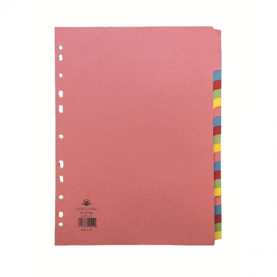 Concord 20-Part Subject Divider A4 Asstd