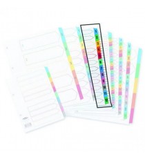 Concord Index 1-12 A4 White/Multi Tab