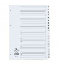 Concord A4 Index 1-20 Board Clear Tabs