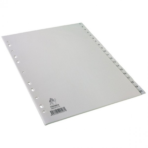 White A4 1-20 Index Dividers