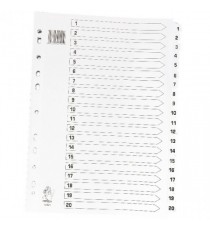 White A4 1-20 Mylar Index Dividers