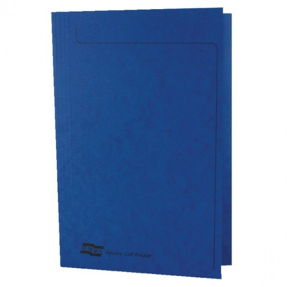 Europa Sq Cut Folder 300mic A4 Blue Pk50