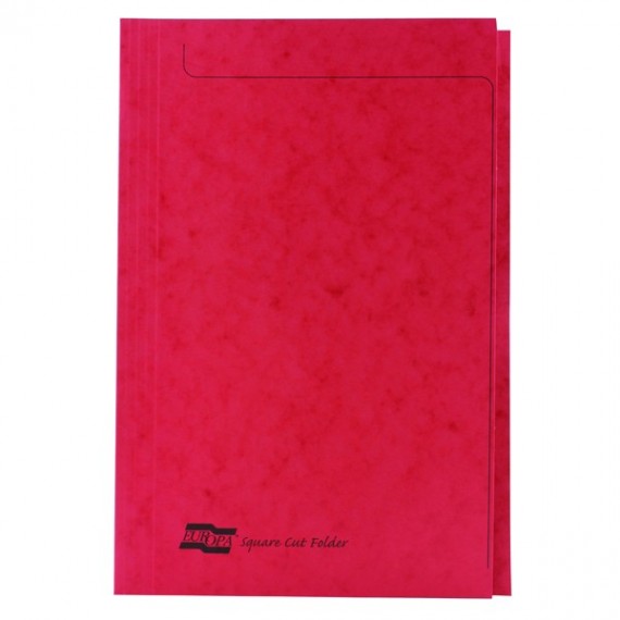 Europa Sq Cut Folder 300mic A4 Red Pk50