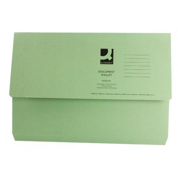 White Box Green Document Wallet Pk50