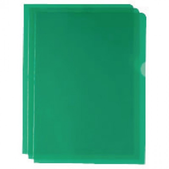 Green Cut Flush Folders Pk100
