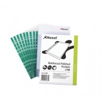 Rexel Pockets Reinforced Clear A4 Pk100