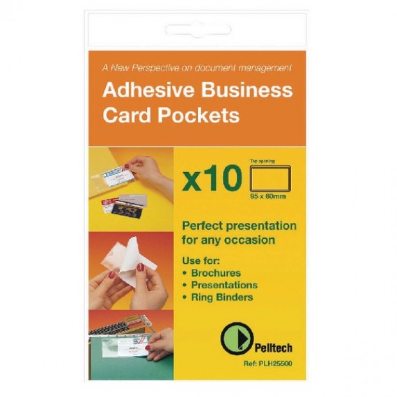 Pelltech Slf-Adh B/ness Card Pocket P100