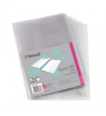 Rexel Nyrex Twin Wallet A4 Clear Pk25