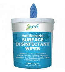 2Work Disinfectant Wipe Bucket of 1000
