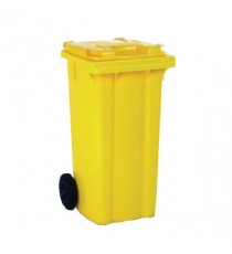 Yellow 2 Wheel Refuse Container 80 Ltr