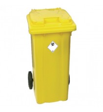 Yellow 2 Wheel Refuse Container 120 Ltr