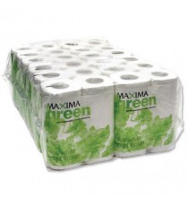 Maxima Green White Toilet Roll Pk48