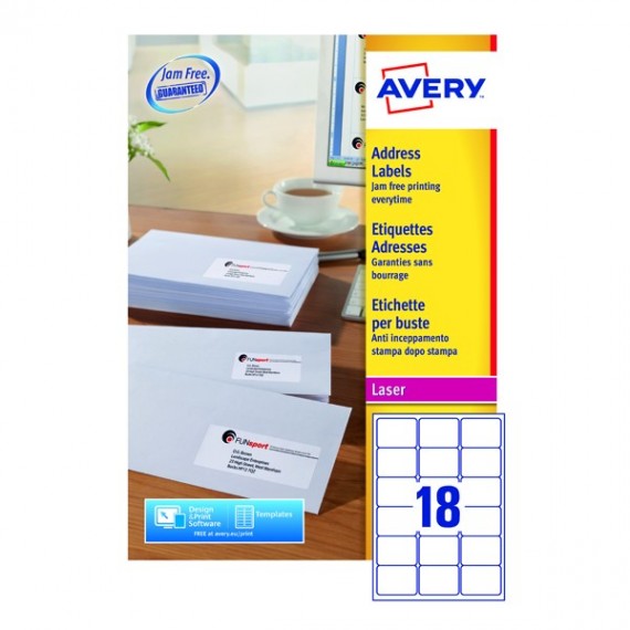 Avery L7161-250 Laser Labels White P4500