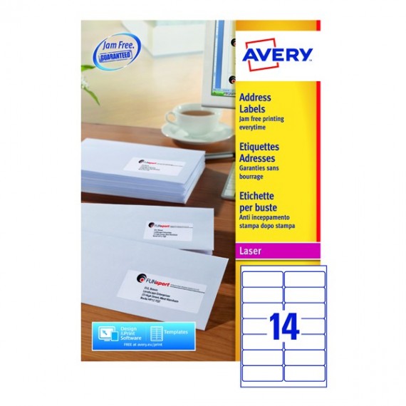Avery L7163-100 Laser Labels Wht Pk1400