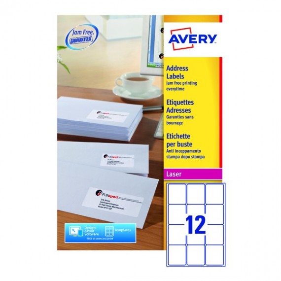 Avery L7164-100 Laser Labels White P2100