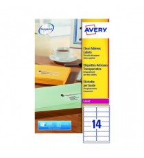 Avery L7563-25 Laser Labels Clear Pk350