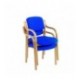 FF Jemini Blue Wood Frm Side Chair Arms