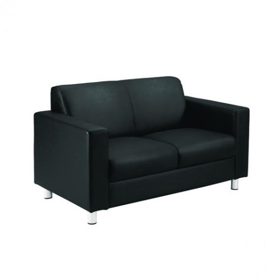 FF Avior Black Exec Leather Recep Sofa