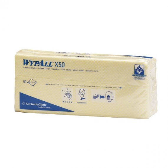 Wypall Yellow X50 Cleaning Cloths Pk50