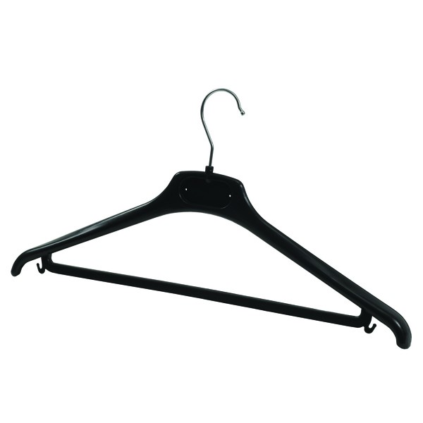 FF Alba Plastic Coat Hanger Black Pk20 Wicklow Office Supplies