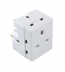 CED 3Way Adapter Fused 13 amp Wht