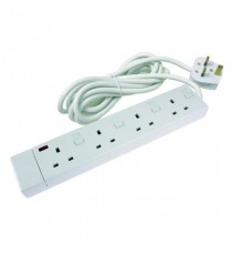 CED 4-Way Extension Lead Wht CEDTS4213IS