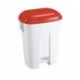 FD 30 Litre Plastic Bin White/Red 348021
