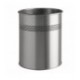 Durable 15L Cylinder Metal Bin Silv