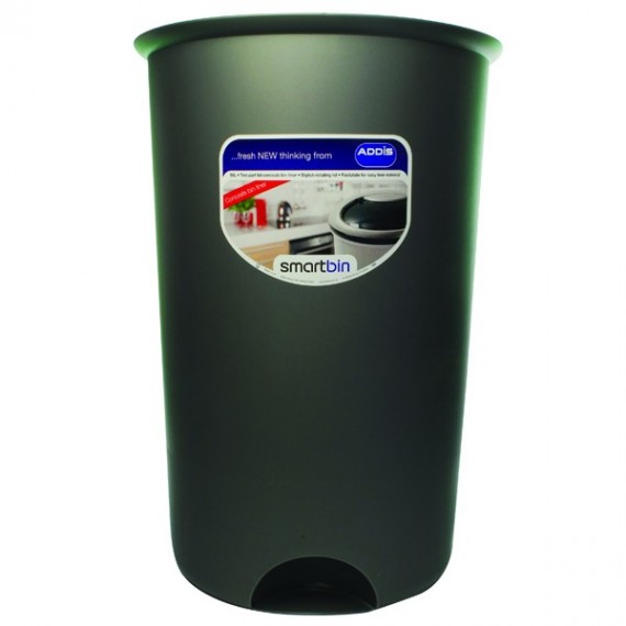 Addis Round Bin Base 50L Metallic